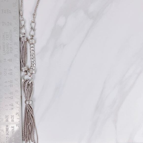 VTG Y2K Signed Erica Lyons Necklace Silver Tone Statement Mixed Chains - Picture 15 of 15